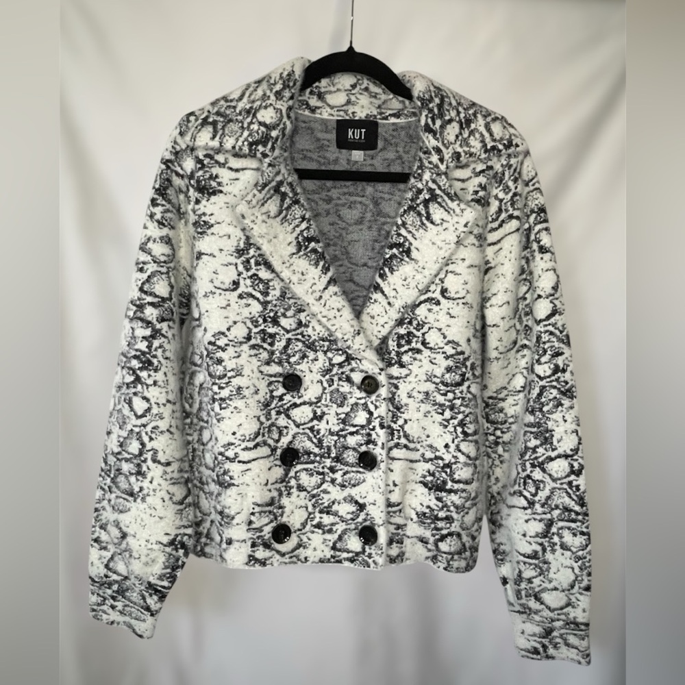 KUT from the Kloth Aaliyah Double Breasted Sweater Coat Size S